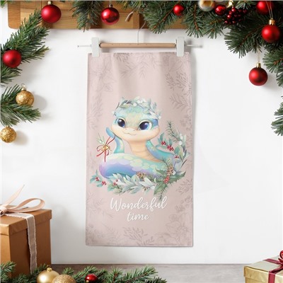 Полотенце кухонное «Этель» Wonderful time, 40×70 см, 100% хлопок, саржа 190 г/м²