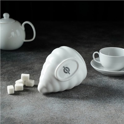 Сахарница Magistro «Ракушка», 330 мл, фарфор, белая