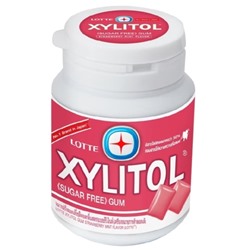 Жевательная резинка без сахара с ксилитом со вкусом клубники Lotte Xylitol gum 58 гр