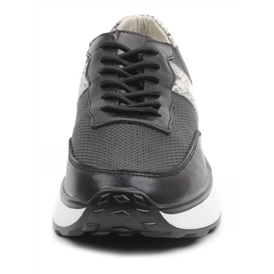 03-C129-1 BLACK Кроссовки женские (натуральная кожа)