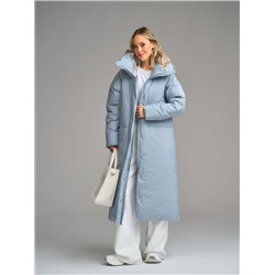Пуховик женский серо-голубой