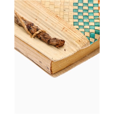 Блокнот в твёрдой обложке плетёный, 48 листов, 14×18×2 см, разноцветный