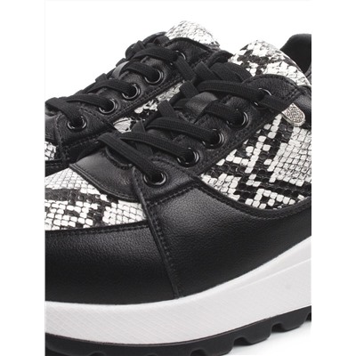 03-A847-10 BLACK Кроссовки женские (натуральная кожа)