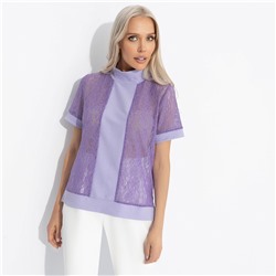 Футболка комбинированная, Фирменное приветствие (сиреневый)