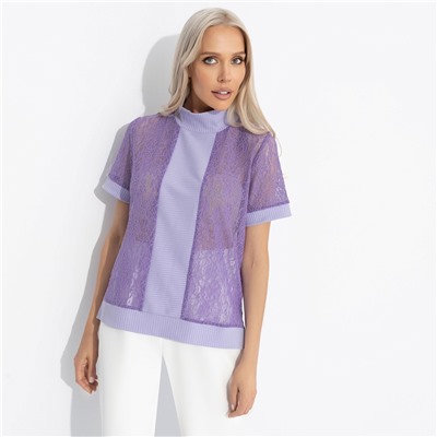 Футболка комбинированная, Фирменное приветствие (сиреневый)