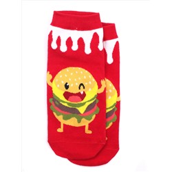 Короткие носки р.35-40 "Fast food" Бургер