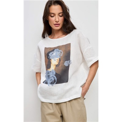 Блузка лен F112-1108 white