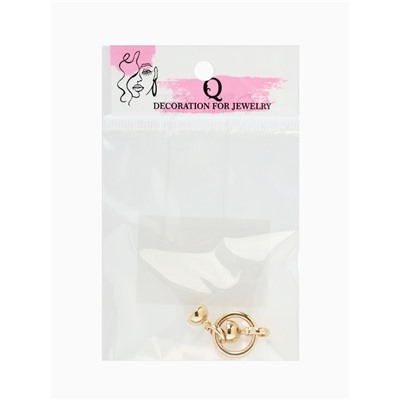 Замок-карабин с кольцом, 40×16×8 мм, медь, цвет золото