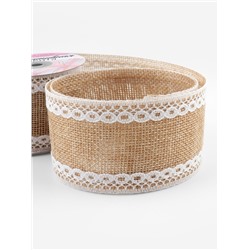 Лента текстильная «Кружево», 50 мм, 4.5 ± 0.5 м, цвет бежевый