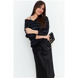 Магия моды 2201 черный+голубой, Блуза,  Юбка,  Топ