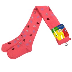 К46 Колготки для девочки (веточки) коралловый/104-110