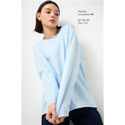 Женский лонгслив оверсайз из футера двухнитки Happyfox