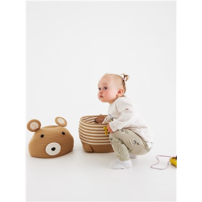 Корзина для игрушек SL Home «Медведь», плетёная, ручной работы, 25×26×41 см, коричневая
