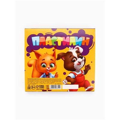 Пластилин 10 цветов, 200 г со стеком