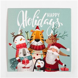 Набор подарочный новогодний «Этель» Happy new year: плед, маска для сна, подсвечник, свеча