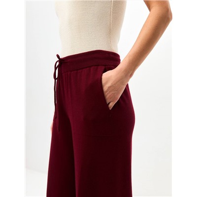 Брюки палаццо с карманами,  Бордо