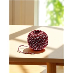 Шнур хлопчатобумажный «Шпагат» длина 100 м, d=2 мм, красно-белый