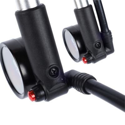 Велонасос для MTB вилок COMIRON PLUG, алюминиевый цилиндр, пластиковая ручка, Presta-Schrader, 20,7 бар (300 Psi). /уп 30