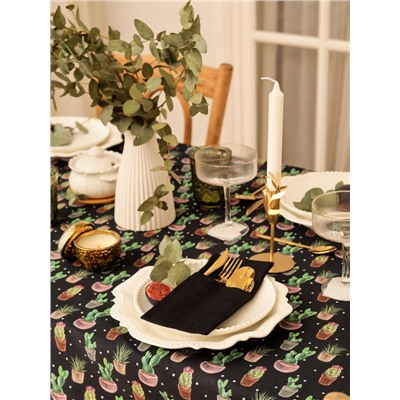 Набор конвертов для приборов «Этель» Home collection, 22×10 см - 2 шт., 45% лён, 55% хлопок, чёрный