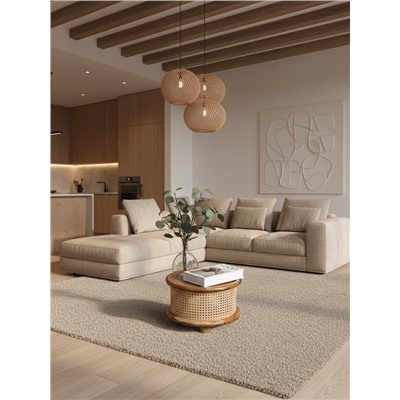 Столик кофейный, 40×40×25 см, манговое дерево, бежевый