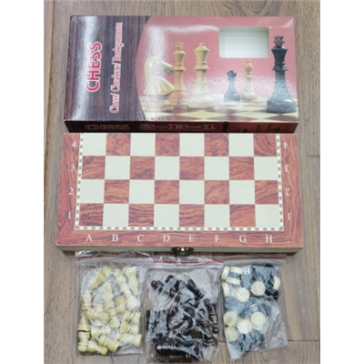 Игра настольная 3 в 1: нарды, шахматы, шашки 29x29 / S3025 /уп 60/