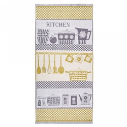 Полотенце кухонное 30х70см, пестротканое, плотность 200гр/м2, хлопок 100%, "Kitchen", цвета микс (Россия)