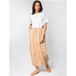 Юбка карго с кулисой внизу и резинкой на поясе из плотного поплина