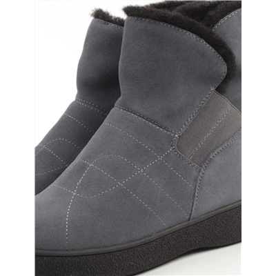 04-PAL272-3Z DK. GRAY Ботинки зимние женские (натуральная замша, 100% шерсть, натуральный мех)