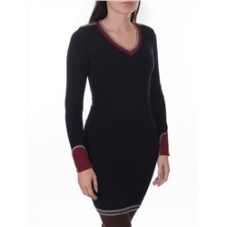 7424 DK. BLUE Платье женское (60% полиэстер,30% вискоза,10% эластан)