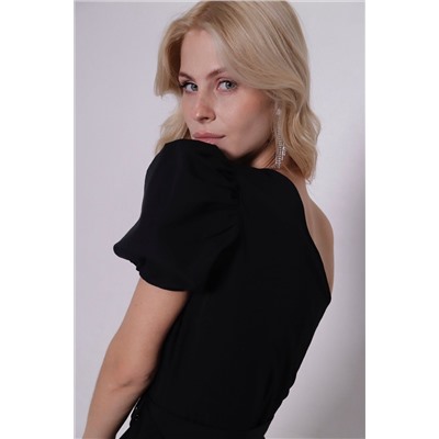 11422 Платье чёрное асимметричное (остаток: 44-46)