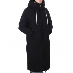 W8236M BLACK Пальто зимнее женское оверсайз (200 гр. био-пух)