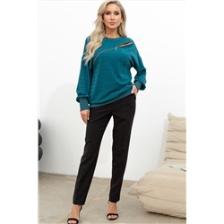 Джемпер трикотажный с декоративной молнией Ксения №1