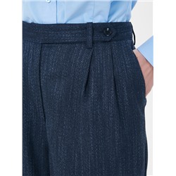 Брюки прямые тёмно-синие с карманами