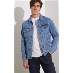 Куртка джинс P011-1336 middle blue