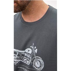 Футболка мужская с принтом F011-06-30 тёмно-серая