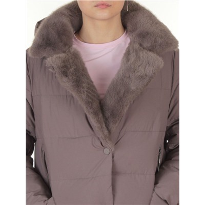 8806 GRAY/LILAC Пальто зимнее женское (200 гр. холлофайбер)