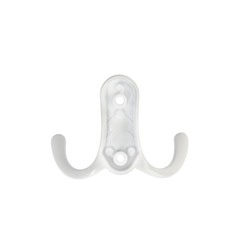 Крючок мебельный ТУНДРА TKd=024 LIGHT, двухрожковый, белый