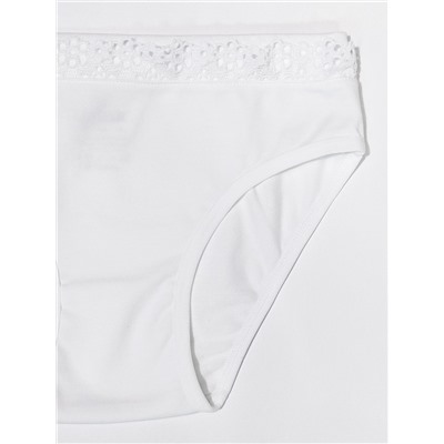 5220-01 Трусы для девочек с кружевом белые (BAYKAR)