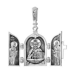 Складень (Триптих Деисус) из серебра частичное чернение литье