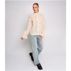 Блузка #КТ1982, светло-бежевый