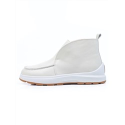 01-5280-2 WHITE Ботинки демисезонные женские (натуральная кожа, байка)