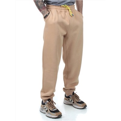 M047 BEIGE Брюки спортивные мужские (85% хлопок, 10% полиэстер, 5% спандекс)