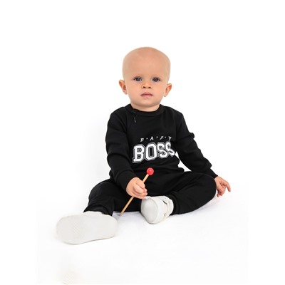 Комбинезон детский Крошка Я "Little Boss", рост 62-68 см, цвет чёрный