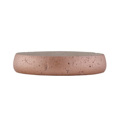 Мыльница Axentia Concrete круглая из керамики серая с позолотой, Ø 10,7 см