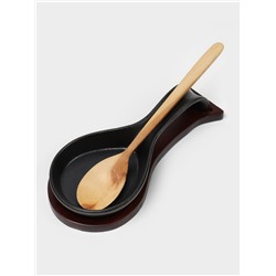 Подставка под ложку с поддоном Magistro «Галактика», фарфор, 23.5×10.5×5 см, чёрная