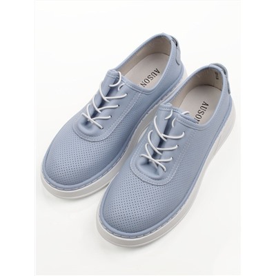 03-YE287-8 LT. BLUE Полуботинки летние женские (натуральная кожа)