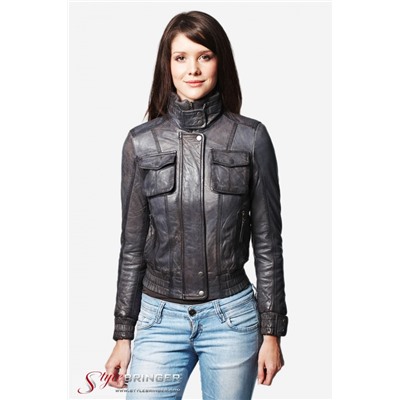 Куртка кожаная ARBEX F126 grey