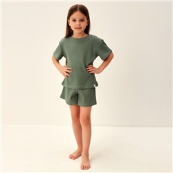 Пижама детская SL HOME, размер 36 (134-140 см), оливковая