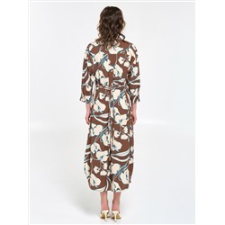 Блузка удлинённая коричневая из вискозы