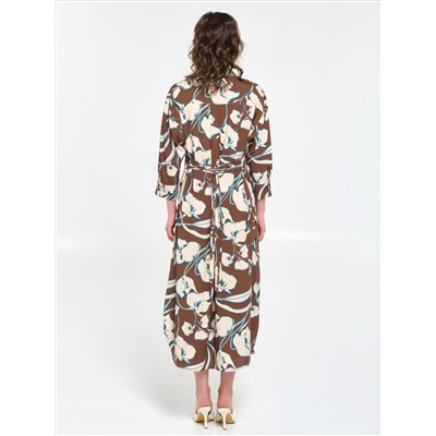 Брюки коричневые в пижамном стиле